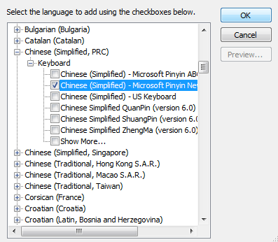 how to see chinese characters on windows 7
